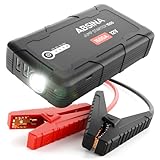 ABSINA Auto Starthilfe Powerbank 1500A - 12V Starthilfegerät geeignet für 6L Benzin & 4L Diesel - KFZ Starter Powerbank mit 2 USB Ports & Taschenlampe - Jump Starter