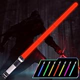 OSDUE 80 cm Lichtschwert, RGB 7 Farben LED Laserschwert, Laser Sword mit Beleuchtung & Sound, Elektronisches Spielzeug-Lichtschwert für Halloween Verkleidung, Silvester-Partyzubehör