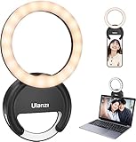 Ringlicht Handy ULANZI 4' Selfie Licht Handy, 3 Farbtemperaturen 3000K-7000K, Ringleuchte 5 Helligkeitsstufen, Videoleuchte Laptop für Selfie Videokonferenz Streaming Make-up Vlog YouTube TikTok