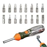 Ruwshuuk Schraubenfahrer, Schraubenfahrer -Set -Kit,Tragbarer Schraubendreherbohrer Bit Set - Ratschen -Flachkopf Multifunktional Präzisionssicherheitssatz -Tools für Reparaturarbeiten