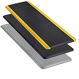 Floordirekt Anti-Ermüdungsmatte Soft-Tritt 60 x 150 cm, Schwarz-Gelb - Ergonomische Arbeitsplatzmatte für mehr Komfort beim Stehen & Laufen - rutschfest & langlebig