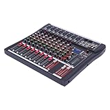 Professioneller 8 Kanal audio Mixer DJ Soundboard, Soundboard Konsole, Digitale Schnittstelle mit Bluetooth USB Eingängen für Anfänger und Profis