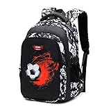 Asge Schulrucksack Jungen Teenager Schulranzen Mädchen 3 5 Klasse Ranzen Ergonomischem Kinder Fußball Druck Rucksäcke 8 10 15 Jahre School Bags for Boys Wasserdicht für Schultaschen Schule