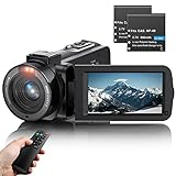 VAHOIALD Videokamera Camcorder FHD 1080P 36MP 30FPS Vlogging Kamera für YouTube 3.0'' Drehbarer IPS Bildschirm 16X Digitalzoom IR Nachtsicht Digitalkamera mit Fernbedienung und 2 Batterien…