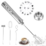 SUNJULY Elektrische Milchaufschäumer, Handheld Milchschäumer Stab, 3-Gang USB Wiederaufladbarer Aufschäumer Stab, Elektrischer Schneebesen ür Kaffee/Latte/Cappuccino//Matcha/Eier Schlagen