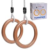 KLEINTOBER I premium Holz Turnringe für Kinder & Erwachsene I Outdoor & Indoor I Ringe I verstellbare Höhe I mit Anleitung für Fitness & Sport I und Medaillen für Motivation I ideal für Geschenke
