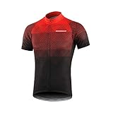 BERGRISAR Radtrikot Herren Kurzarm Rennrad Fahrrad Trikots, 8006 rot, XL