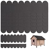 32 Stk Mini Dachschindeln für Vogelhaus, Dachschindeln Selbstklebend, Dachpappe Schindeln Selbstklebend Wasserdichte für Nistkästen, Insektenhotels, Hundehütten, Kaninchenställe, Briefkastendächer