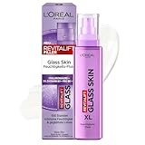 L'Oréal Paris Glass Skin Feuchtigkeits-Fluid, für aufgepolsterte & glowy Haut, mit Hyaluronsäure + 5% [Vitamin B3 + Pro B5 + C], Anti-Aging Gesichtsfluid, [Amazon Exclusive] Revitalift Filler, 70ml