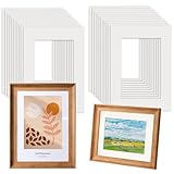 QINGYIWL 20 Stück Passepartout 20x30 cm Außen Innen 14x19 cm, Passepartout Karton, Paspartourahmen Bild Foto Rahmen Halterungen für Fotos Bilder Kunstdrucken Bild Display Kunstwerk oder Gemälde