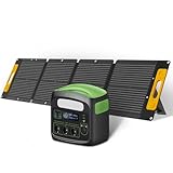 NECESPOW Tragbare Powerstation mit Faltbare Tragbare Solarpanel, 576Wh Solargenerator mit 230V/700W AC Steckdosen, LiFePO4 Batterien, 120W Solarmodule für Camping, RV, Stromausfälle, Outdoor