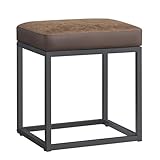 SONGMICS HOME Sitzhocker, Rechteckig, Kunstleder, Braun, 41T x 41B x 44H cm, bis 300 kg Tragfähigkeit