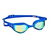 BECO Schwimmbrille CADIZ MIRROR mit verspiegelten Polycarbonat- Linsen extra flachem Profil für Training und Wettkampf