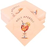 MEJOSER 50 Stück Servietten Aperol Tischdeko Aperoli Deko 33x33cm Geschenk für Aperolliebhaber JGA Geburtstag Mottoparty Karneval Fasching Weihnachten Orange