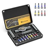 ORIA Ratschen Schraubendreher Set, 12 in 1 Ratsche Drehmomentschlüssel Set mit 8 Bits und 8 Farbringen, Robuster Aluminiumgriff für Computer, Möbel, DIY