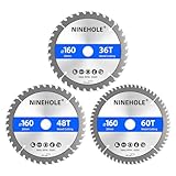 Ninehole 3Stück 160 x 20mm x 36/48/60T Sägeblatt...