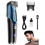 karivo Das Original - Vakuum-Bartschneider mit einstellbaren Kämmen für gepflegte Styles im Alltag (Blau)