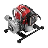 Benzinmotor Wasserpumpe 52CC, Max. Förderhöhe 28m, 1.6PS Gartenpumpe mit 15000 L/h, 4 Takt-Motor Selbstsaug Wasserpumpe, tragbar Teichpumpe Benzin Schmutzwasserpumpe, 1.5 zoll