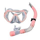 Dry Snorkel Set Anti-Fog Tauchermaske Schnorchelmaske Taucherbrillen-Set Schnorchelset Erwachsene Schnorcheln Set Anti-Leck Anti-Fog Tauchmaske Aus Gehärtetem Glas Für Tauchen Schnorcheln Und Schwimme