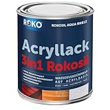 Acryl-Buntlack ROKOSIL - 0,7 Kg in Weiss - Seidenmatt - Wetterfest für Außen & Innen - 3in1 Grundierung & Deckfarbe - Premium Acryllack - Lack für fast alle Oberflächen - Langlebig & Robust