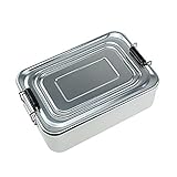 NVNVNMM Lunchbox 1000ML Aluminium Lunch Box Portable Lebensmittel Fruit Snack Lagercontainer Studenten Adult Bento Box for Outdoor-Camping-Picknick(Silver)