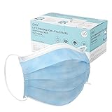 AVO+ Kinder Einweg Gesichtsmasken 50 Pk, Kindergesichtsmasken für Kinder 4 Jahre und älter, 3 Lagige Filter, Atmungsaktiv Mit Anpassbarer Ohrschlaufe, Verdeckter Verstellbarer Nasenbügel, 50 Pk