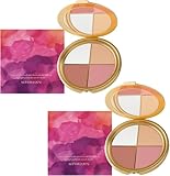 Glowjiu Glow Gallery Highlighter-Palette für Augen und Wangen, 4-in-1 Highlighter-Nuancen für Rouge, Make-up-Palette, seidig-weich und leicht zu verblenden