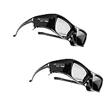 2X Hi-Shock DLP Pro 7G Black Diamond | DLP Link 3D Brille für alle DLP 3D Beamer | Kompatibel mit Optoma, Ace, Benq, Vivitec, Viewsonic, LG [Neuste Gen. | Shutterbrille | 96-144 Hz | 39g | Akku]