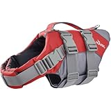 HUNTER Hunde-Schwimmweste MOSS, Farbe: rot, maximale Sicherheit durch starken Auftrieb, individuell verstellbar, reflektierende Elemente, praktische Handschlaufe, Größe: L