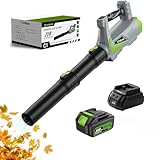 Laubbläser Akku, ETOOLAB Bürstenloser Laubbläser mit Turbolader, 20V 4.0Ah Akkus, 257 km/h & 6-Gang, 1050 m³/h, zum Rasenpflege, Laub, Staub & Schnee