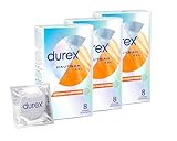 Durex Hautnah XXL Kondome – Ultra dünn, mit großer anatomischer Easy-On-Form & mit Silikongleitgel befeuchtet – 24er Pack (3 x 8 Stück)