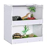 Eillybird Reptilienzuchtbox, zweischichtige Fütterungsbox Tragbarer Reptilien-Terrarium-Lebensraum für Spinnenechsen-Frosch-Cricket-Schildkröte