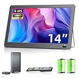 DESOBRY Fernseher 14,2 Zoll Kleiner Fernseher 1080P, Mobiler TV mit DVB-T2 Tuner, USB HDMI AV-Eingang, Portable Auto tv für Camping, Wohnmobil, küchen