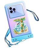 Personalisierte wasserdichte Handyhülle, IPX8, Handy-Trockentasche mit Umhängeband, für iPhone 16/15/14/13/12 Pro Max (15,5–17,5 cm), Strand- und Kreuzfahrtschiff-Essentials mit Monogramm-Design (Blau