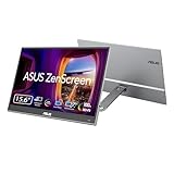 ASUS ZenScreen OLED MQ16AHE - 15,6 Zoll tragbarer USB Monitor - 100% DCI-P3, Full HD 1920x1080, 16:9, 1ms, HDR 10-720g leicht, Typ-C USB, Mini HDMI, Autorotation, 360 Grad Stand, Sockel, glänzend