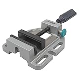 wolfcraft Maschinenschraubstock - 3423000 - mit Schnellverstellung; 200 kg Spannkraft - Stahlbacke mit horizontalen V-Nuten zum Spannen von Rundmaterialien - Stahl-Trapezspindel