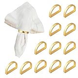 12St Serviettenringe aus Metall, elegante Serviettenschnallen Serviettenschnallen für Tischdekoration Valentinstag Ostern Hochzeit Weihnachten Abendessen Party (Gold)