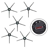 5 Stück 5-Arm Seitenbürste Soft Silikon für Roborock S5 Max S6 MaxV S6 Pure T6 E2 E35 Staubsauger Teile, schwarz