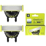 Philips OneBlade 360-Ersatzklingen für alle OneBlade und OneBlade Pro Modelle, 2er-Pack (Modell QP420/60)