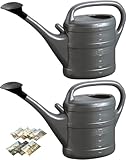 2X Gießkanne 10L ANTHRAZIT + 1x KÜHLSCHRANKMAGNET! Blumenkanne Kunststoff für groß & klein, Garten & Zimmerpflanzen Gießkannen Gieskanne Gieskannen Giesskanne 10 Liter Watering Can Gieskannen10Liter