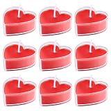 BESPORTBLE 9 Stücke Duftkerze Herz Kerzen Teelicht Sojawachs Aroma Kerzen Sojakerzen Romantische Teelichter für Valentinstag Dekoration Geschenk Hochzeit Deko Tischdeko Yoga SPA SM Massage