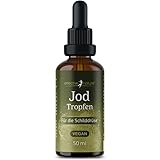 Jod Tropfen Hochdosiert - 50 ml - 150 mcg pro Tagesdosis (100%) - Ohne Zusatzstoffe - Vegan