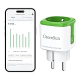 GreenSun Wlan Steckdose - Smart Life app Smart Home Stromverbrauch Energiekostenmesser Zeitschaltuhr Sprachsteuerung Wifi Stecker WLAN Steckdose mit Strommessung 16a 2.4G