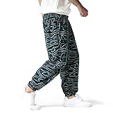 Herren-Trainingshose aus Baumwolle, 3D-Druck, elastische Taille, Hippie-Pumphose, Cargohose, Loungehose, Strand, Walking, Laufen, Joggen, Sweatpants, 4, 31-35