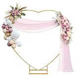 Fiita Herz Hochzeitsbogen,Herz Ballon Bogen Kit Metall Arch Stand Hochzeit Blumen Herzförmiges Kreis Rahmen Hoop Ständer Ballonbogen Set,für Hochzeit, Babyparty, Geburtstagsfeier, Jubiläum,Gold,2m