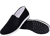 AioTio Chinesische traditionelle Peking-Stil Schuhe Kung Fu Tai Chi Schuhe Gummisohle Unisex Schwarz (240mm 38EU)