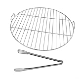 Runder Grillrost Grillrost für Holzkohle-Kugelgrills, runder Edelstahl-Kochrost mit Griff für Weber 7432 57 cm Holzkohlegrill Ø45 cm BBQ Ersatzgrill Mesh Outdoor (55 cm)