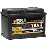 BSA EFB Batterie 70Ah 12V Start Stop Batterie Autobatterie...