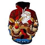 TEEZR Herren Sweatshirt Hoodie Herren Weihnachten Sweatshirt Weihnachtsmann Spoof gedruckt Pullover Große Weihnachten Hoodie