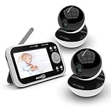 JSLBtech Video Babyphone mit 2 kamera 4,3' LCD Bildschirm, Temperaturüberwachung, Gegensprechfunktion, Automatischer Nachtsicht, Energiesparmodus